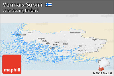 Classic Style Panoramic Map of Varinais-Suomi, single color outside