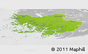 Physical Panoramic Map of Varinais-Suomi, lighten, desaturated