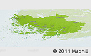 Physical Panoramic Map of Varinais-Suomi, lighten