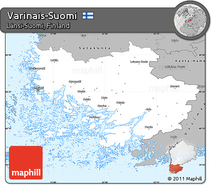 Gray Simple Map of Varinais-Suomi