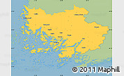 Savanna Style Simple Map of Varinais-Suomi, single color outside