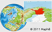 Physical Location Map of Lappi, highlighted country