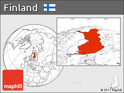 Blank Location Map of Finland