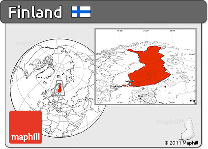 Blank Location Map of Finland