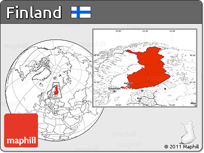 Blank Location Map of Finland
