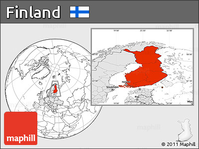 Blank Location Map of Finland, highlighted continent