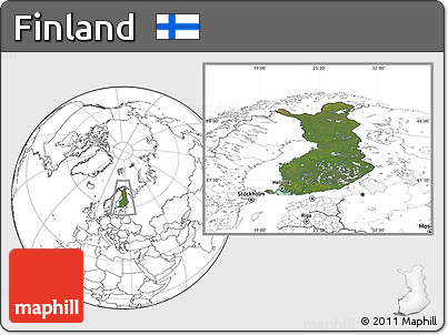 Satellite Location Map of Finland, blank outside