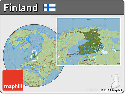 Satellite Location Map of Finland, savanna style outside