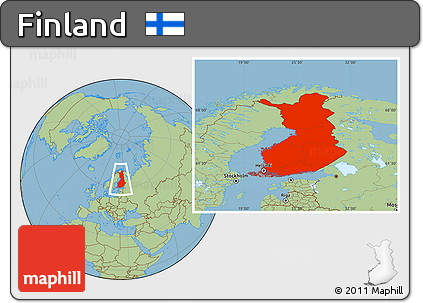Savanna Style Location Map of Finland