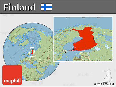 Savanna Style Location Map of Finland