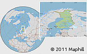 Savanna Style Location Map of Finland, lighten, desaturated, land only