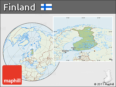 Savanna Style Location Map of Finland, lighten