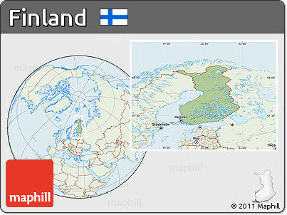Savanna Style Location Map of Finland, lighten