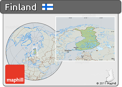 Savanna Style Location Map of Finland, lighten, semi-desaturated