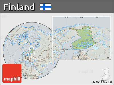 Savanna Style Location Map of Finland, lighten, semi-desaturated