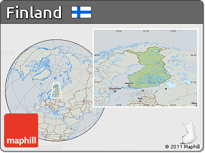 Savanna Style Location Map of Finland, lighten, semi-desaturated