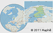 Savanna Style Location Map of Finland, lighten, semi-desaturated, land only