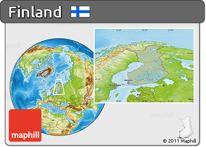 Savanna Style Location Map of Finland, physical outside, hill shading
