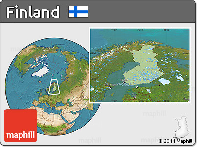 Savanna Style Location Map of Finland, satellite outside