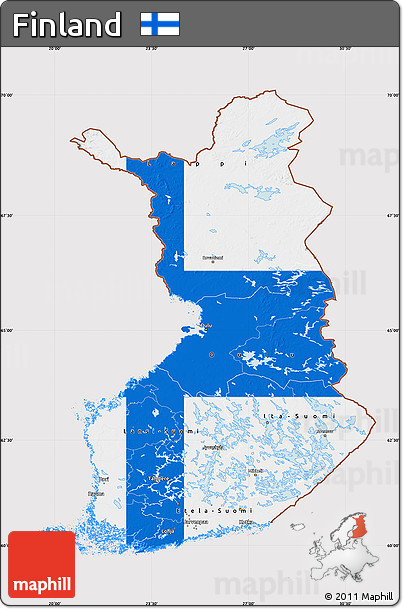 Flag Map of Finland