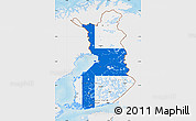 Flag Map of Finland, single color outside, shaded relief sea