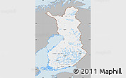 Gray Map of Finland, single color outside