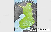 Physical Map of Finland, darken, desaturated, land only