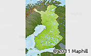 Physical Map of Finland, darken, land only