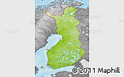 Physical Map of Finland, desaturated, land only