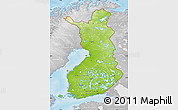 Physical Map of Finland, lighten, desaturated, land only