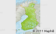 Physical Map of Finland, lighten, semi-desaturated, land only