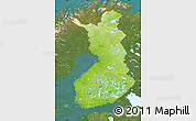 Physical Map of Finland, satellite outside