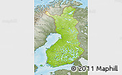 Physical Map of Finland, semi-desaturated, land only