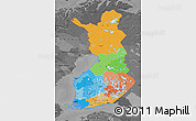 Political Map of Finland, darken, desaturated