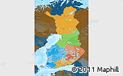 Political Map of Finland, darken, land only