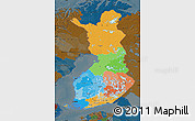 Political Map of Finland, darken