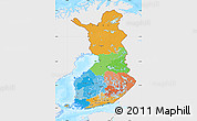 Political Map of Finland, single color outside, bathymetry sea
