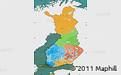 Political Map of Finland, single color outside, satellite sea