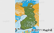 Satellite Map of Finland, political outside