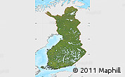 Satellite Map of Finland, single color outside, bathymetry sea