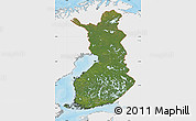 Satellite Map of Finland, single color outside, bathymetry sea, shaded relief sea