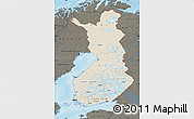 Shaded Relief Map of Finland, darken, land only
