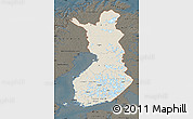 Shaded Relief Map of Finland, darken