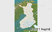 Shaded Relief Map of Finland, satellite outside