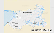 Classic Style 3D Map of Oulu, single color outside