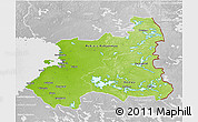Physical 3D Map of Oulu, lighten, desaturated