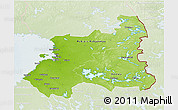 Physical 3D Map of Oulu, lighten
