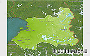 Physical 3D Map of Oulu, satellite outside