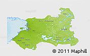 Physical 3D Map of Oulu, single color outside