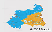 Political 3D Map of Oulu, cropped outside